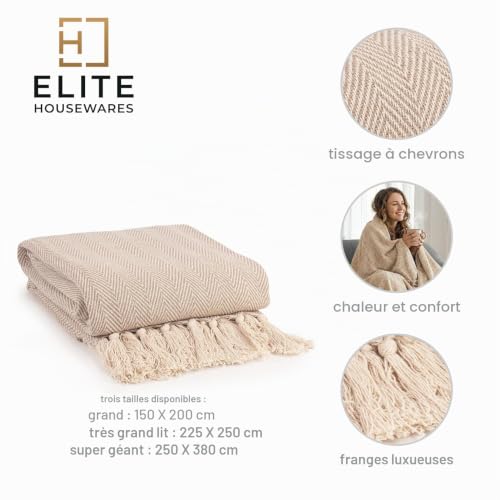 Jeté pour canapé King Size couvre-lit 3 places en coton