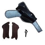 Livré avec l'outil Take Down warreplica P08 Étui en Cuir pour Parachutistes Luger avec poignées à Prendre et à Main - Noir