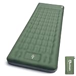 Camping Sleeping Pad, 32.7" Extra Wide, Built-in Foot Pump & Pillow