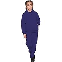 Kids Tracksuits Boys Tracksuit, Hoodies Plain Army Commando Print Tracksuit Hoodie with Jogger Sweatpants Sports Activewear Set Girls Boys Children Age 5-13 Years (Navy Blue Pull Over Suit, 5-6 Years)
