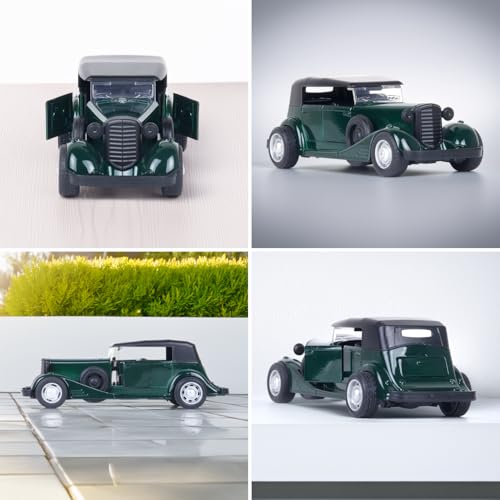 Image of Metal Die-cast 1:37 Vint Car with Top - Green