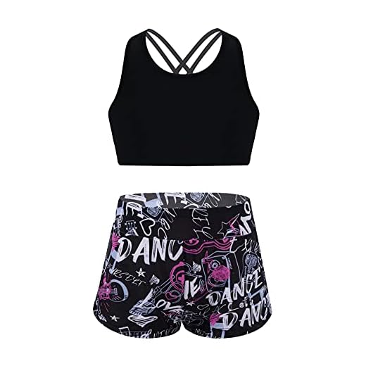 Alvivi Mädchen Bikini Tankini Set Tank Top+Shorts Zweiteiler Badeanzug Bademode Kinder Badebekleidung Schwimmanzug Sport Set Gr.98-176 Aa Schwarz Rose A 158-164
