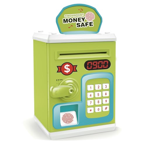 TACHAN   Caja Fuerte Infantil Electrónica   Hucha con Clave y Sensor Táctil, Luz y Sonido, Depósito Automático de Billetes y Monedas (CPA Toy Group 746T00933)