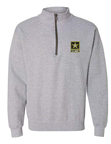 ALLNTRENDS Adult Zip Collar Sweatshirt US Army Embroidered Military US Army