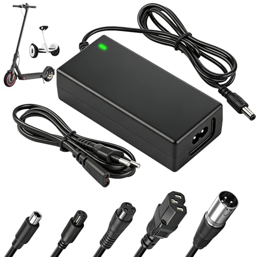 Chargeur Trotinette Electrique 42V 2A Universel avec 6 Connecteurs, 36V Chargeur Batterie de Trotinette Compatible avec M365/Pro 2 Hoverboard Scooter...