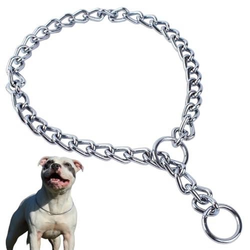 Image of 1-Pack Slip Link Training Dog Collar, Metal Dog Chain Collars, Heavy Duty Puppy Collars for Small Breed Dogs, Silver S