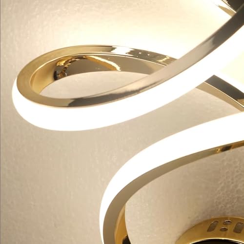 Image of SINOMAN Modern Infinity Loop LED Wall Light Luxury Gold Finish Decorative Acrylic Wall Lamp 3 Step Color Changing, Ambient Lighting Ideal for Living Room, Bedroom, Hallway, and Home Decoration