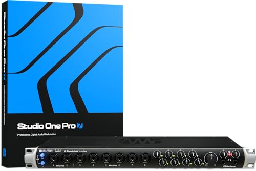 PreSonus Quantum 2626, Audio interface 26x26, Thunderbolt 3, For Recording, Streaming and Podcasting, with Software Bundle, including Studio One Artist, Ableton Live Lite DAW and more