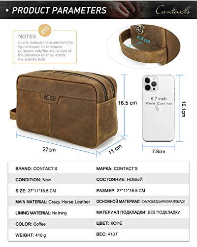 Vintage leather mens clutch bag, leather mens double zipper lock wash bag large capacity storage bag, mobile phone bag travel small bag2