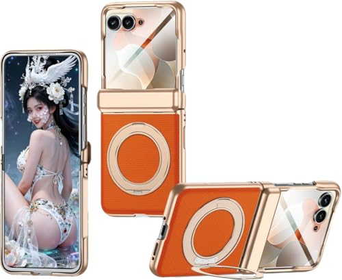 Housse à charnière en cuir Motorola Razr 70 Plus avec support magnétique