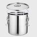 Produktbild Guoguocy Kochtöpfe Große Suppenlöffel, Edelstahl verdickte Suppe Eimer mit Deckel, verschlossenen Eimer mit Schnalle, Öl Eimer Reis Eimer, 7 Größe (Color : Silver, Size : 45cm×45cm)