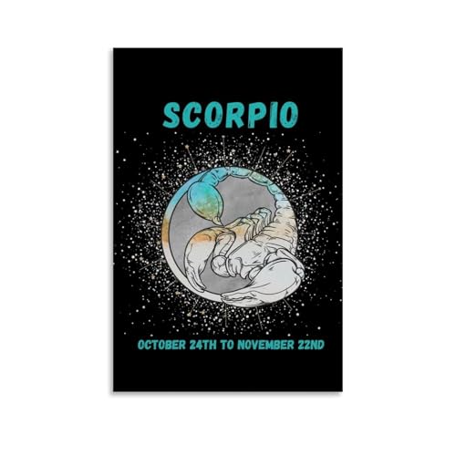 Poster Scorpion (1) - Décoration murale - Motif ciel étoilé cosmique - 30 x 45 cm