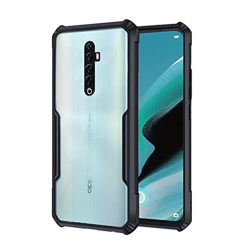 Image of Pikkme Reno 2Z / 2F Back Cover | Crystal Clear Transparent Back | Ultra Hybrid | Full Camera Protection | Raised Edge with 360 Degree Protection | Bumper Back Case for Reno 2Z / 2F (Black)