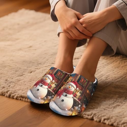 Women's House Slippers Christmas Themed Ladies Bedroom Slippers Fluffy Slipper for Wome Men Holiday Gifts3