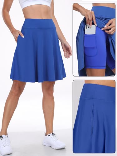 Image of ANRABESS Knee Length Skorts Skirts for Women 2026 Summer High Waisted Golf Tennis Skirt Casual Travel Built-in Shorts Clothes