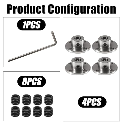 4 Stück 8MM Flanschkupplung Motorführung Wellenkupplung Motorstecker 8mm Innendurchm.