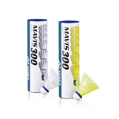 YONEX Mavis 300 Badminton Shuttlecocks (6 pieces) White 78-Medium-Blue