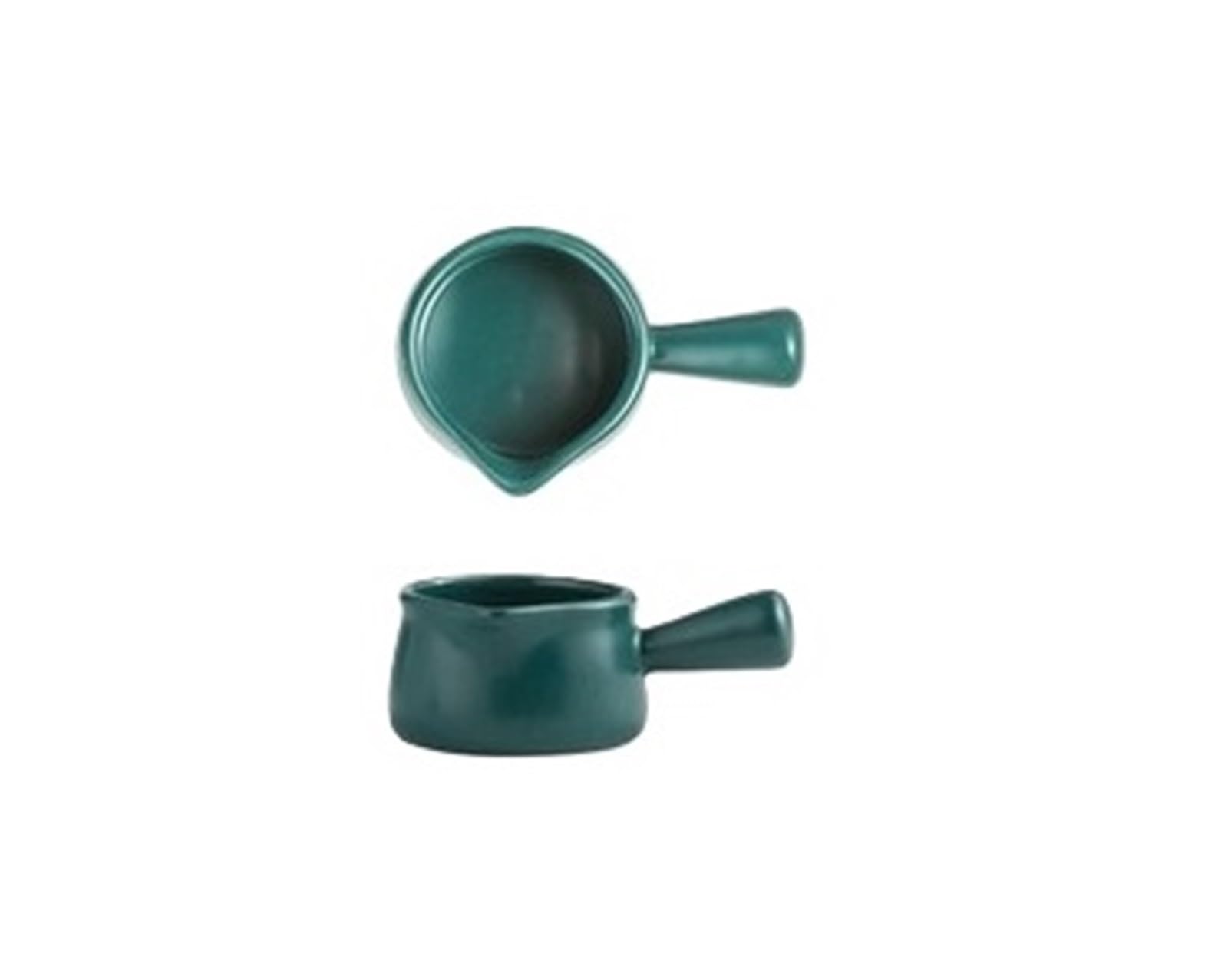 Jarra de cerámica for leche, plato condimento multifuncional, jarra café pequeña, salsa vinagre con mango, 80ml, 2 uds Para Barista Casero(Dark Green)