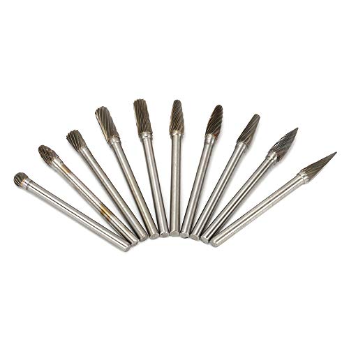 Juego de 10 fresas carburo 1/8" para grabado y torneado miniatura 2