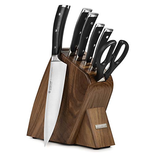 Wusthof Classic Ikon 7 Piece Slim Knife Set with Walnut Block All