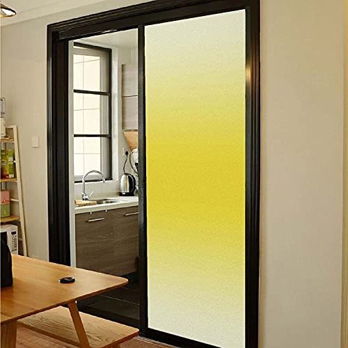 Ombre Pattern Window Films,Sun Kissed Summer Hot Beach Inspired Ombre Design Digital Printed Image Artwork Print Window Film Sun Blocking,Window Film For Living Room Bathroom,35.4" X 78.7" Yellow #TOP3