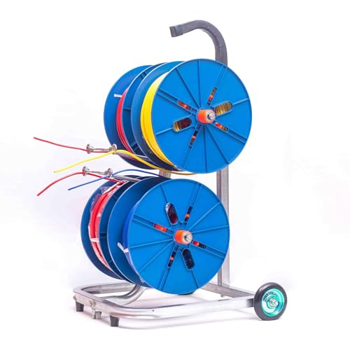 Estante For Carretes De Alambre, Dispensador De Carretes De Múltiples Husillos Con Poleas Y Manijas, Estante De Almacenamiento De Carretes De Alta Resistencia For Uso Industrial Y Minorista Eléctrico(