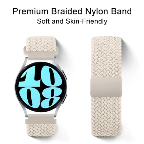 Image of Tobfit Soft Magnet Nylon Watch Strap Compatible for Samsung Galaxy Watch 4 /4 Classic (Watch Not Included), 20mm Smartwatch Nylon Single Loop Woven Band Straps for Men & Women