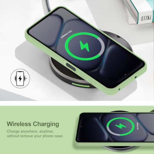 Image of DIZORO Microfiber Candy Compatible for Oneplus Nord ce6 lite 5G Smooth Touch Cushion Liquid Soft Silicone Gel Rubber Phone Case Non-Slip Full Body Protective Shockproof Back Cover - Matcha
