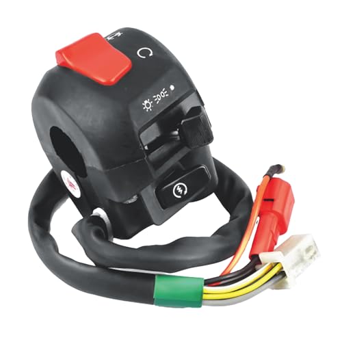 Image of inchUno Minda SW-0666AE Handle Bar Switch (Right Hand Side) With Self Start- 1 White Coupler, 1 Red Coupler, 1 Bullet Terminal For TVS Apache 150 FR DISC /Apache RTR 180 / Apache RTR 180 ABS inch