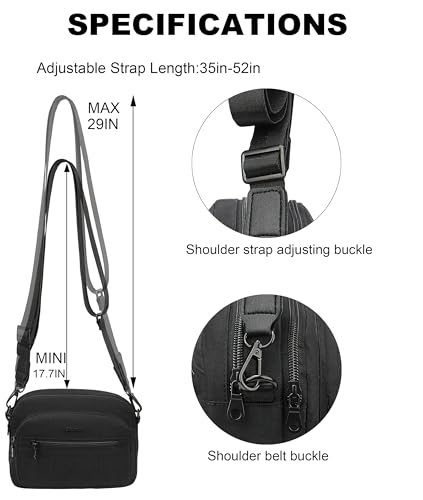 Crossbody Bags for Women, Crossbody Purses for Women, Small Shoulder Bag, Anti-Theft RFID Blocking Pocket(Black)4