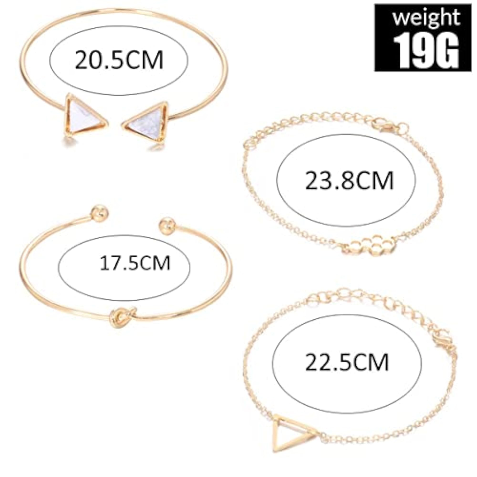 Gold-Toned Set of 4 Stackable Bracelets