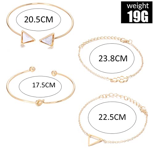 Gold-Toned Set of 4 Stackable Bracelets