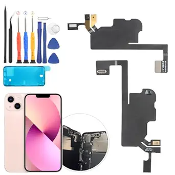 YWLRONG Earpiece Speaker for iPhone 13 - Replacement with Light, Proximity Sensor, Flex Cable and Tools