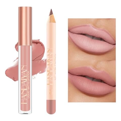 GEEWHILE Nude Lip Liner and Lipstick Set Cover