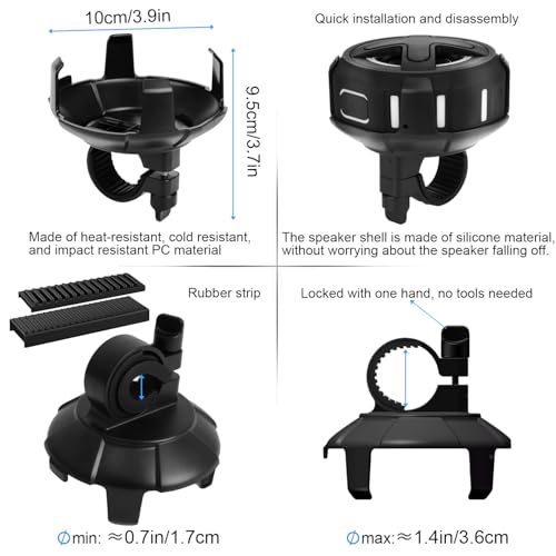 image for XLEADER Upgraded, Pro Bike Speaker, with Pro Handlebar Mount, Bluetoot