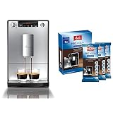 Melitta Caffeo Solo E950-103 Schlanker Kaffeevollautomat mit Vorbrühfunktion | 15 Bar | LED-Display|Silber & Filterpatrone für Kaffeevollautomaten | 3x Pro Aqua | Einfache Anwendung | 3 Patronen
