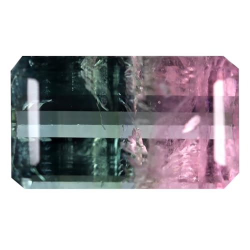 Tourmaline pastèque du Brésil 5.06 ct de 14x8 mm, pierre fine octogonale non chauffée