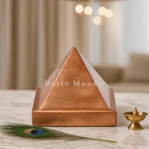 Image of Pure Solid Copper Pyramid | Vastu Remedy for Energy Balance, Health, Wealth & Entrance Correction | Premium Single-Layer Copper Pyramid for Home, Office & Kitchen