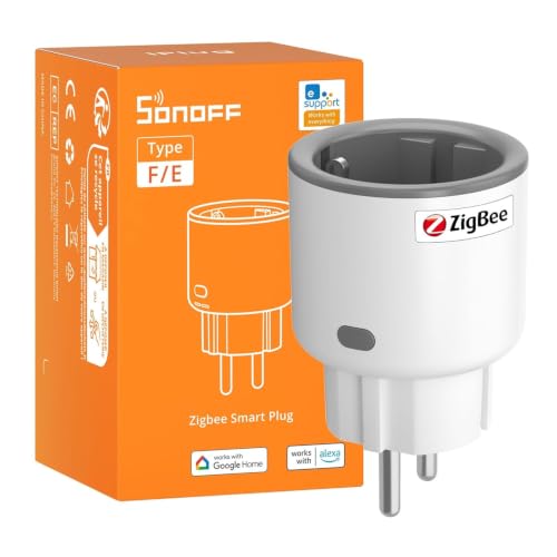 SONOFF S60ZBTPF Zigbee Smart Plug (Requires Zigbee Gateway) – Remote Control, Energy Monitoring, Timer Schedules, Overload Protection, Repeater, Compatible with eWeLink App