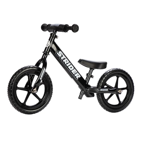 Strider 12” Sport Bike, Black - No Pedal Balance Bicycle