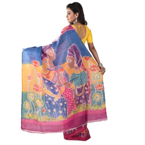 3stones pink pure silk saree in pure silk – image 2
