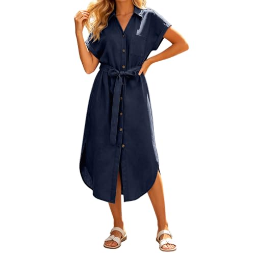 Robe chemise légère et confortable pour tenue quotidienne cintrée