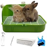 Hamiledyi Rabbit Corner Litter Box Bunny Toilet Pan 5 Pack Pet Cage Potty Trainer Kit Litter Bedding...
