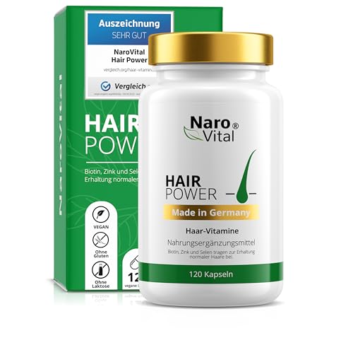 Haar Vitamine Haarausfall - 120 Kapseln I Hochdosiert mit Biotin, Zink, Selen, OPC, Hirse-Extrakt (reich an Silizium und Kieselerde) ohne chemische Haarwuchsmittel I Haarvitamine für Haar- & Bartwuchs