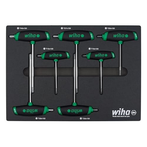 Wiha 36489 7 Piece SoftGrip Dual Drive Torx T-Handle Tray Set