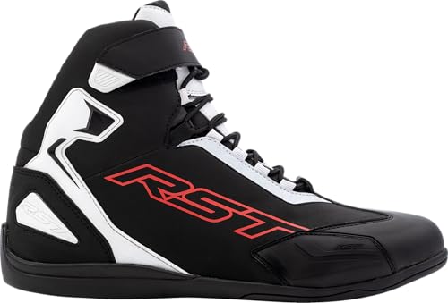 RST Sabre Moto CE Mens Lowe Profile Urban Motorcycle boots Shoes (Black, White, Red, uk_footwear_size_system, adult, men, numeric, medium, numeric_10_point_5)