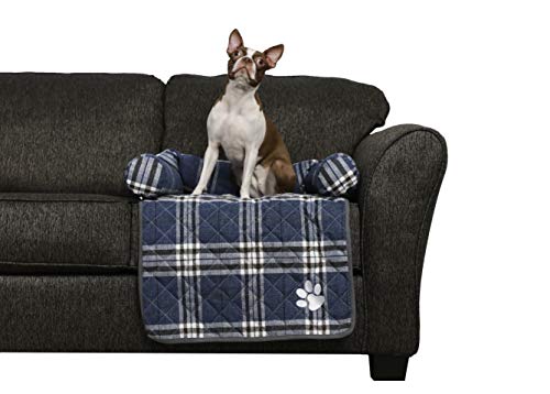 Quick Fit Hadley Reversible Pet Slipcover for Sofa Couch Cover, Denim