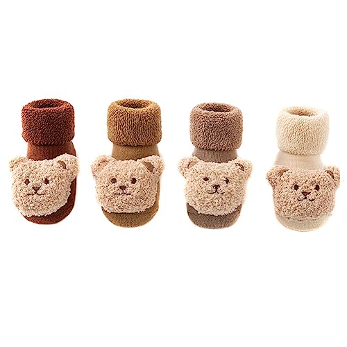 Baby Girls Boys Non Slip Socks, Infant Toddlers Kids Non Slip Warm Thick Cotton Ankle Crew Socks, Soft Winter Newborn Slippers3