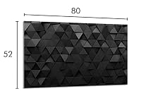 Herdabdeckplatte 80x52 cm 1-teilig Ceranfeldabdeckung Induktion Herdschutz Spritzschutz Glasplatte Deko Schneidebrett aus Gehärtetem Glas, Schwarz, 4 mm – Ansicht 2