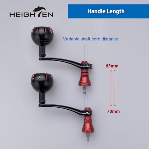 HEIGHTEN 65-70mm Spinning Reel Handle for Shimano Stradic FL FM Stella Vanford Vanquish Nasci Twinpower Daiwa Fuego BG MQ Ballistic Certate Luvias Tatula (Glod & Black, 35mm Knob & 65/70mm Handle)0761 by HEIGHTEN - Image 8
